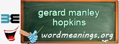 WordMeaning blackboard for gerard manley hopkins